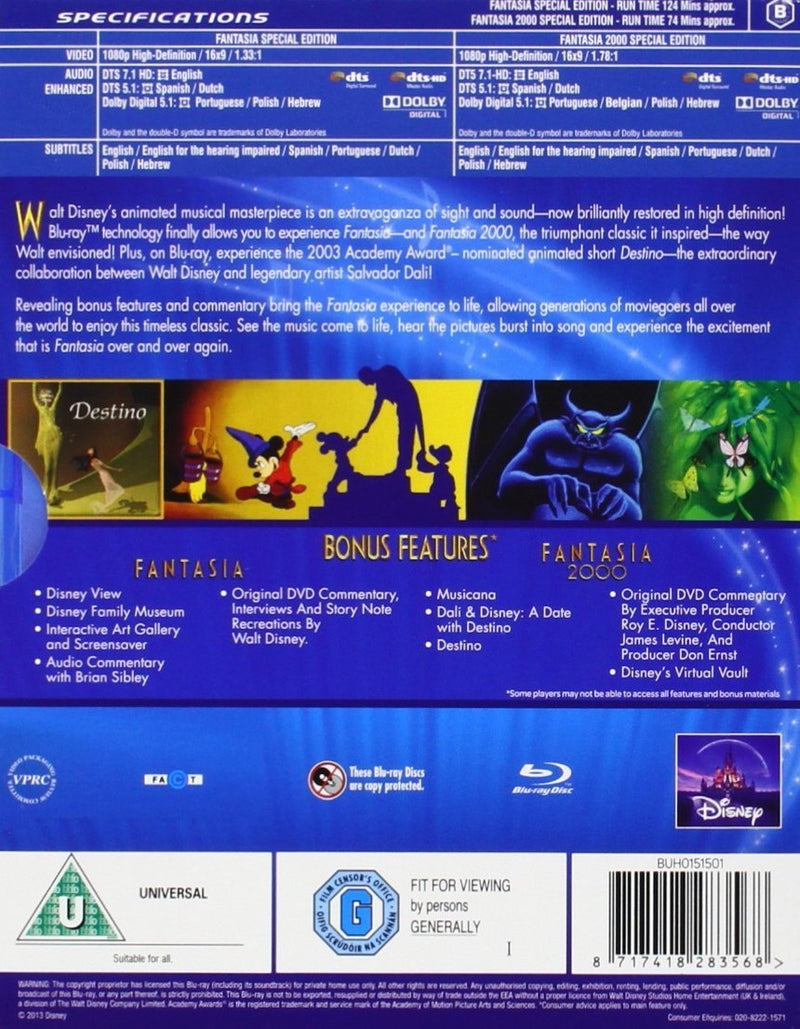 Disney's Fantasia & Fantasia 2000 [Blu-Ray 2-Movie Collection]