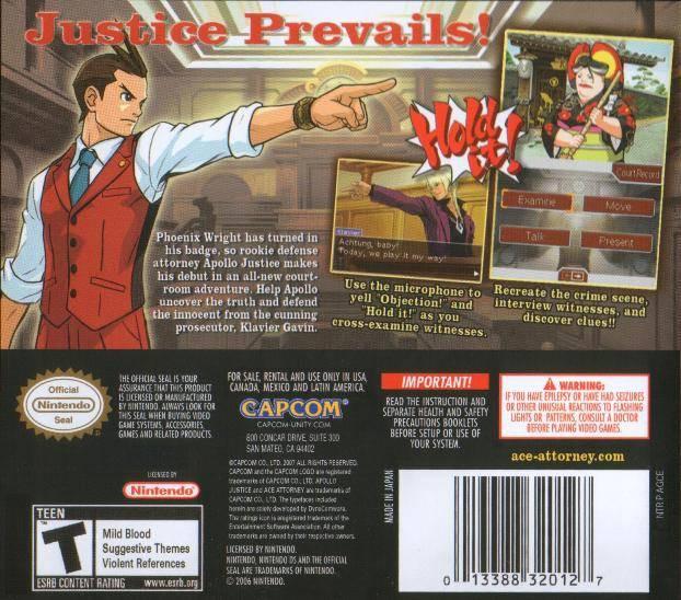 Apollo Justice: Ace Attorney [Nintendo DS DSi]