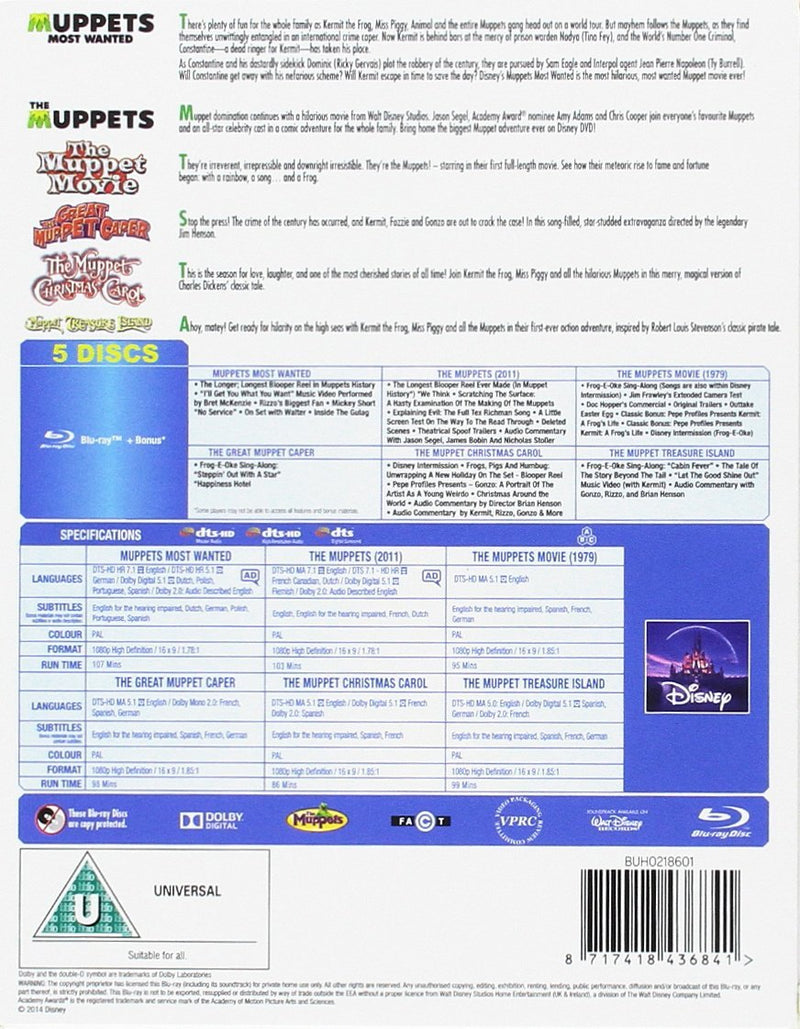 Disney's Muppets: 6-Movie Collection [Blu-Ray Box Set]