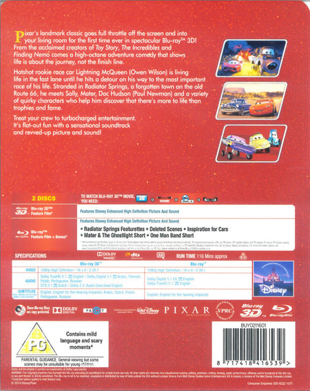 Disney Pixar's Cars - Limited Edition SteelBook [3D + 2D Blu-ray]