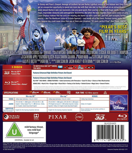 Disney Pixar's Onward 3D [3D + 2D Blu-ray]