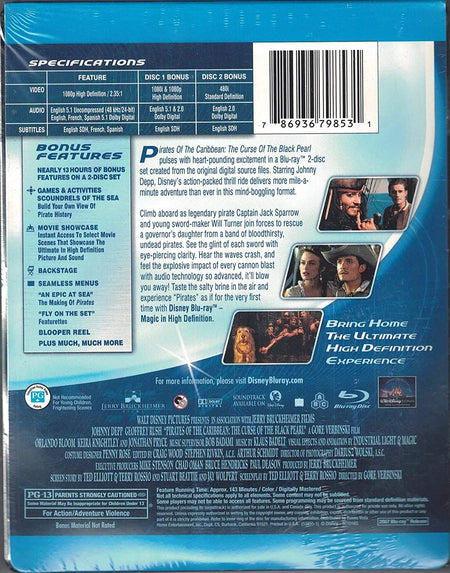 Disney's Pirates of the Caribbean: The Curse of the Black Pearl - Limited Edition SteelBook [Blu-ray]