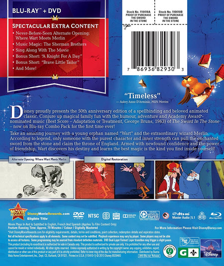 Disney's The Sword in the Stone - 50th Anniversary Edition [Blu-ray + DVD]