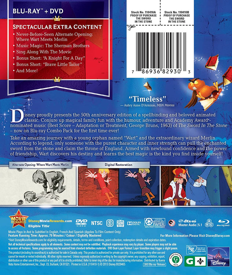 Disney's The Sword in the Stone - 50th Anniversary Edition [Blu-ray + DVD]