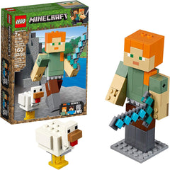 LEGO Minecraft: Alex BigFig with Chicken - 160 Piece Building Kit [LEGO, #21149]