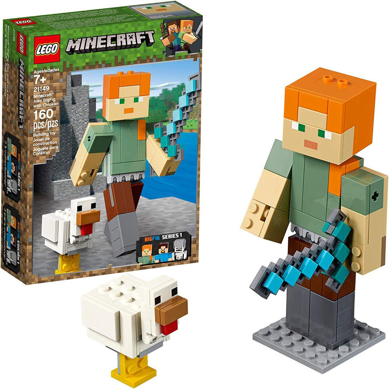LEGO Minecraft: Alex BigFig with Chicken - 160 Piece Building Kit [LEGO, #21149]