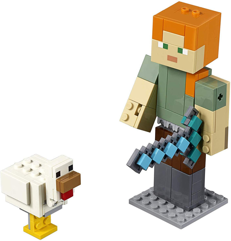 LEGO Minecraft: Alex BigFig with Chicken - 160 Piece Building Kit [LEGO, #21149]