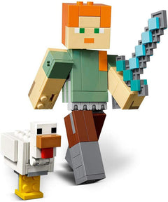 LEGO Minecraft: Alex BigFig with Chicken - 160 Piece Building Kit [LEGO, #21149]