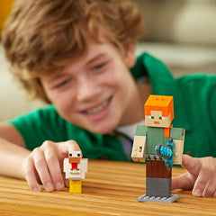 LEGO Minecraft: Alex BigFig with Chicken - 160 Piece Building Kit [LEGO, #21149]