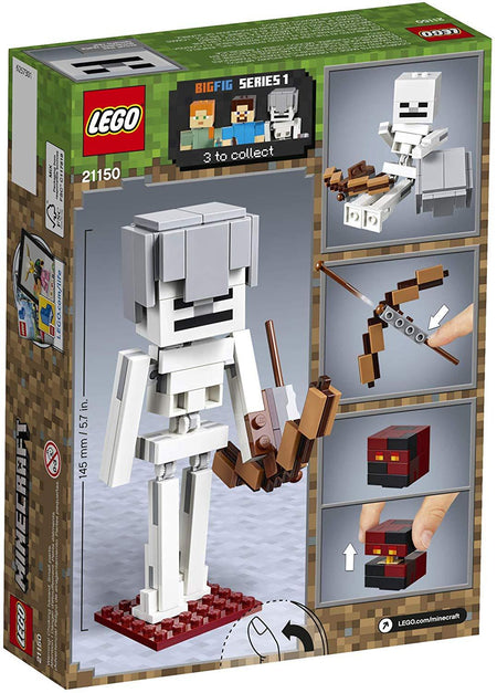 LEGO Minecraft: Skeleton BigFig with Magma Cube - 142 Piece Building Kit [LEGO, #21150]
