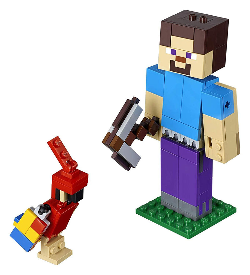 LEGO Minecraft: Steve BigFig with Parrot - 159 Piece Building Kit [LEGO, #21148]