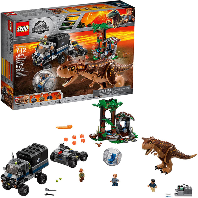 LEGO Jurassic World: Carnotaurus Gyrosphere Escape - 577 Piece Building Kit [LEGO, #75929]