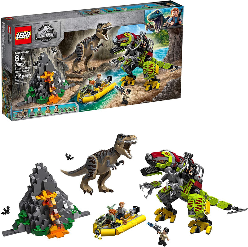 LEGO Jurassic World: T. Rex vs Dino-Mech Battle - 716 Piece Building Kit [LEGO, #75938]