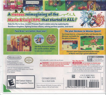 Mario & Luigi: Superstar Saga + Bowser's Minions [Nintendo 3DS]