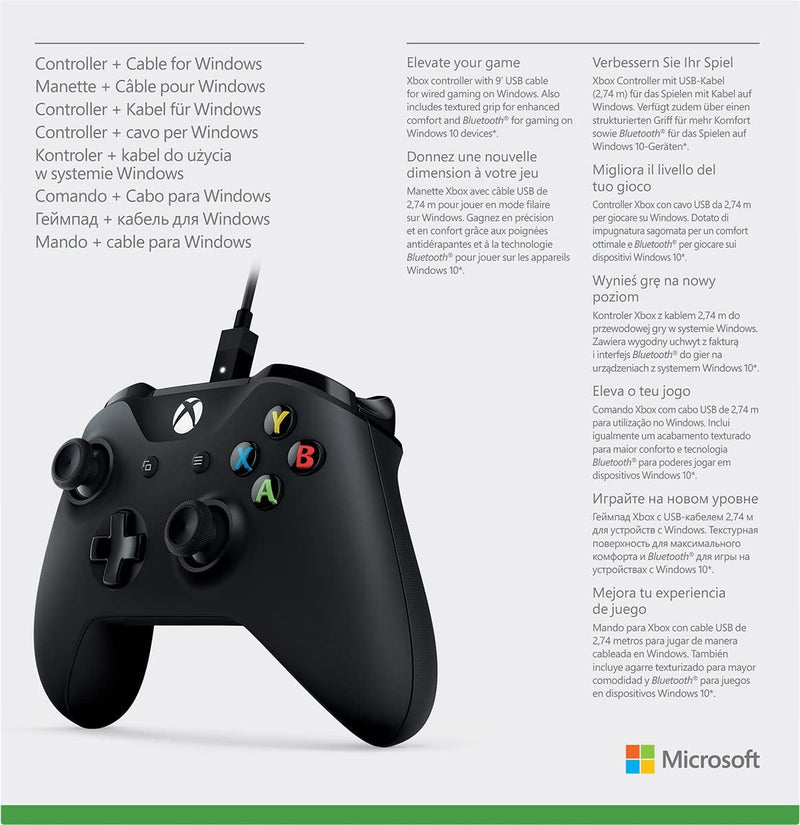 Xbox One Wireless Controller + Cable for Windows [Xbox One Accessory]