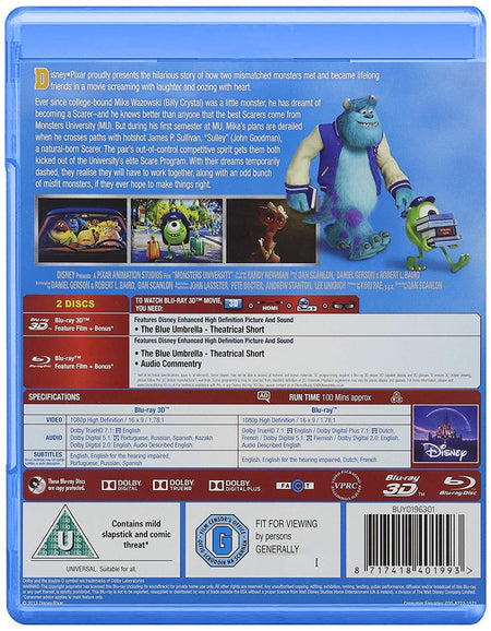 Disney Pixar Monsters University [3D + 2D Blu-Ray]