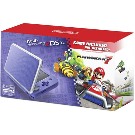 NEW Nintendo 2DS XL Console - Purple + Silver - Includes Mario Kart 7 [NEW Nintendo 2DS System]