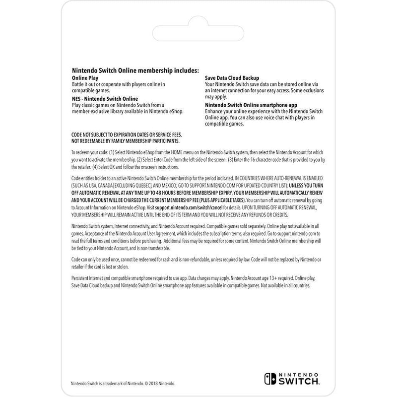 Nintendo Switch Online - 12-Month Family Membership [Nintendo Switch Accessory]