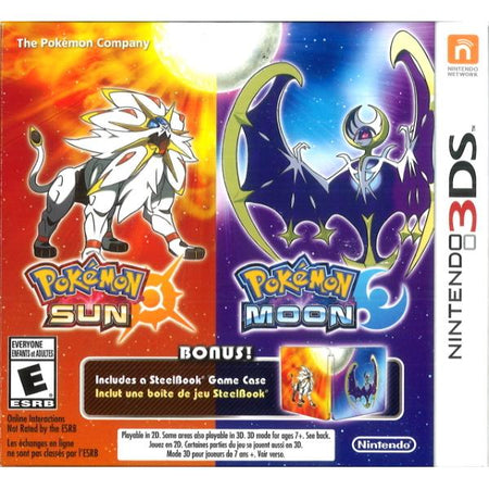 Pokemon Sun & Moon - SteelBook Game Case Dual Pack Limited Edition [Nintendo 3DS]