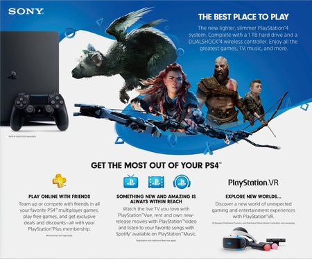 PlayStation 4 Slim Console - Jet Black - 1TB [PlayStation 4 System]