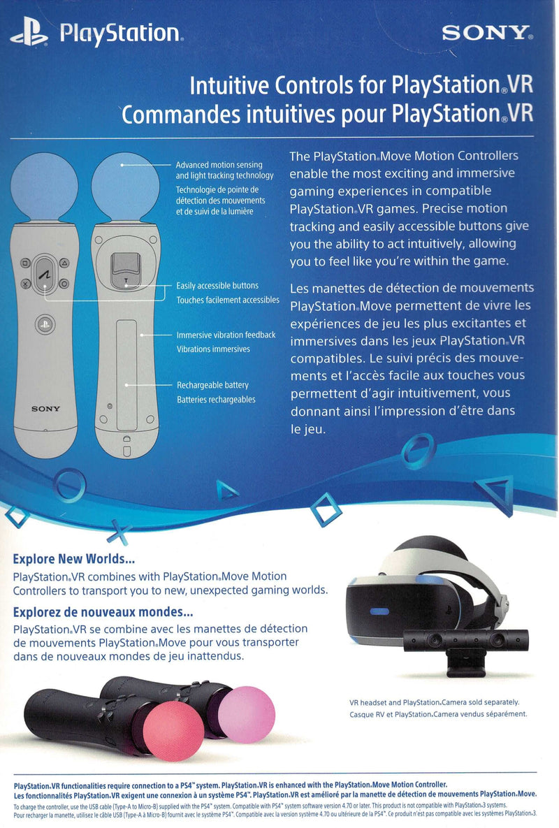Sony PlayStation VR Move Motion Controller - 2 Pack [PlayStation 4 Accessory]