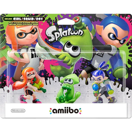Inkling Girl + Squid + Boy Amiibo 3-Pack - Splatoon Series [Nintendo Accessory]