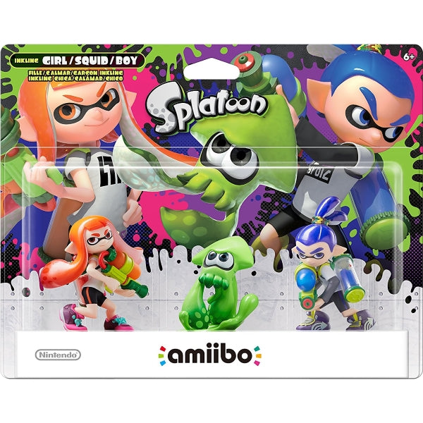 Inkling Girl + Squid + Boy Amiibo 3-Pack - Splatoon Series [Nintendo Accessory]