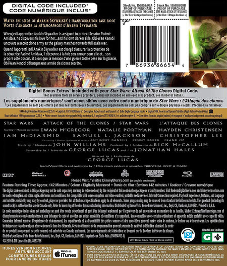 Star Wars: Episode II - Attack of the Clones [Blu-ray + Digital]