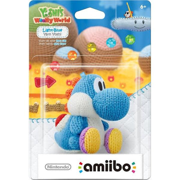 Light Blue Yarn Yoshi Amiibo - Yoshi's Woolly World Series [Nintendo Accessory]