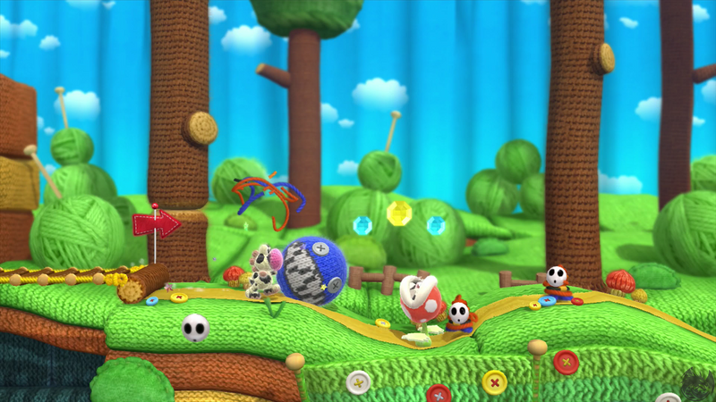 Yoshi's Woolly World + Light Blue Yarn Yoshi Amiibo [Nintendo Wii U]